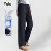 Yalu Women's 90% Goose Down High-Waist Straight Leg Winter Pants