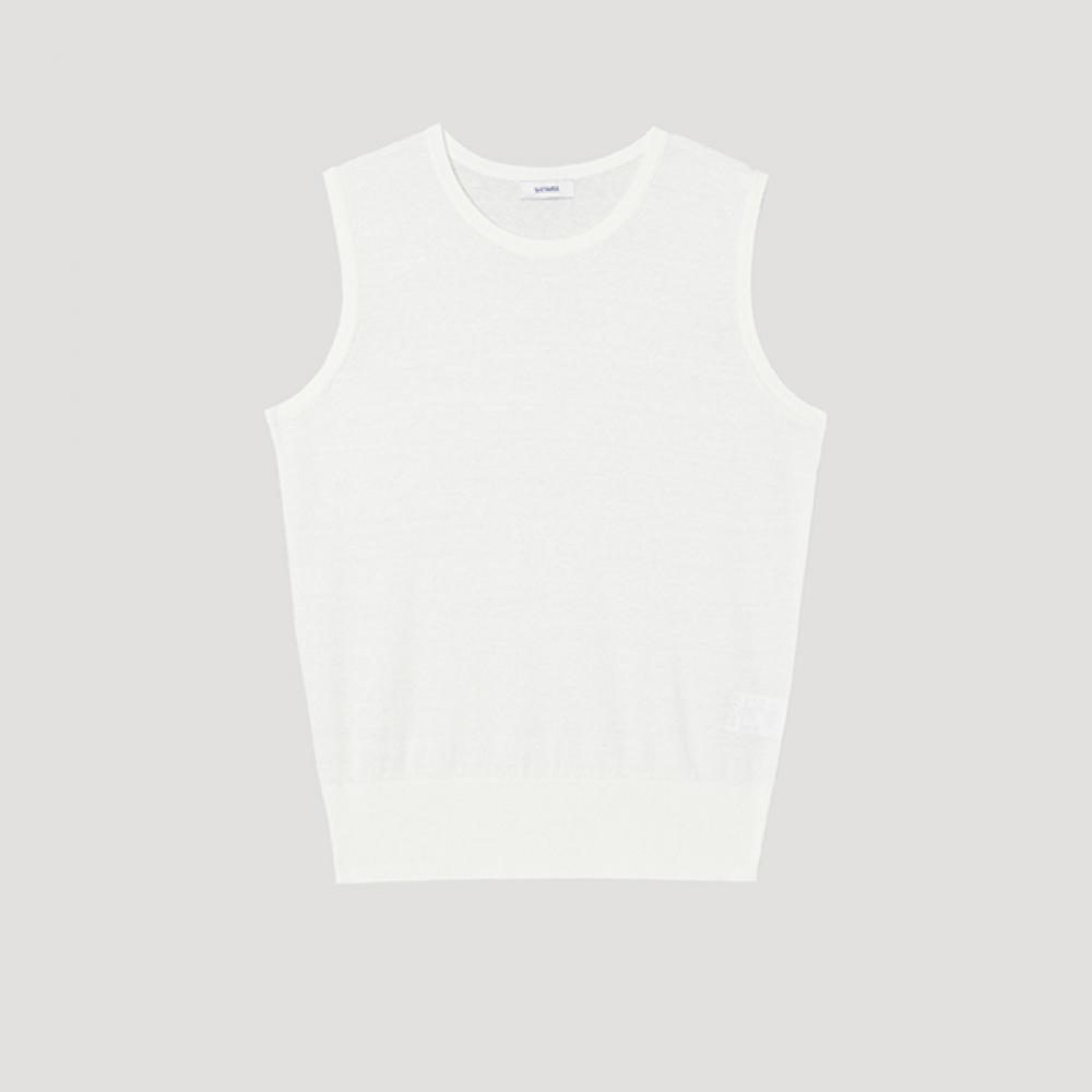 

[shs Miss] Round Neck Sleeveless Knit Top Sskpop22010 Ow off-white/66