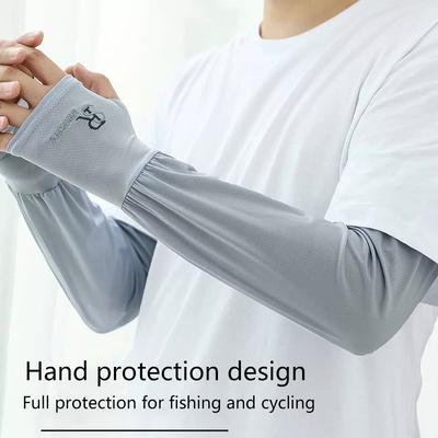 1 Paar Herren Eis-Ärmel Sonnenschutz Elastische Fahrhandschuhe Outdoor UV-Schutz Armabdeckung Ärmel Leicht Kühl Muff
