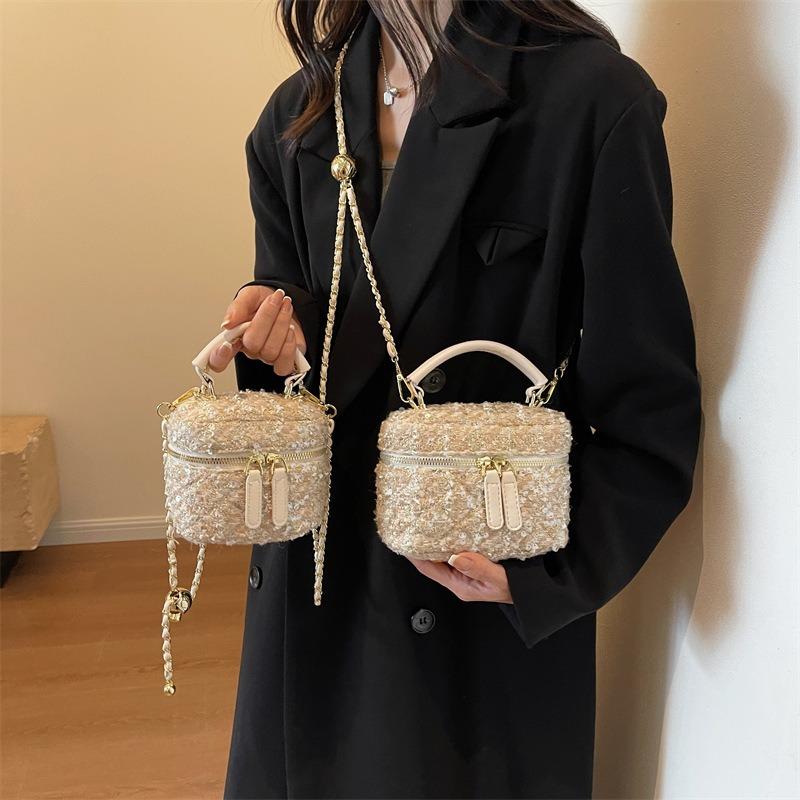 Woolen small bag women's new chain crossbody small square bag versatile mini hand bag