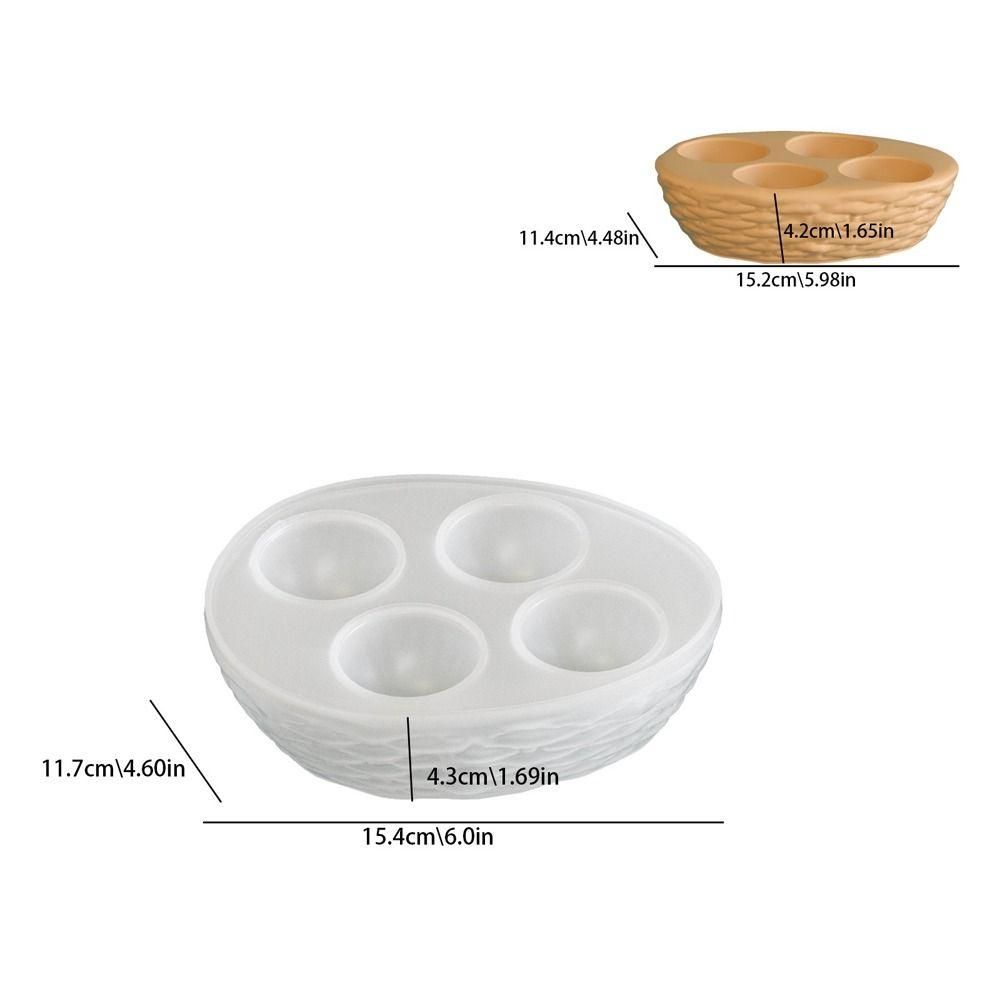 Four-Compartment Woven Egg Tray Mold Heat Resistant Handmade Easter Silicone Mold Lightweight Non-Stick Resin Casting Molds