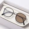 New Retro Photochromic Myopia Glasses for Women Men Large Frame Anti Blue Light Color Changing Sunglasses with Diopter 0 To -4.0