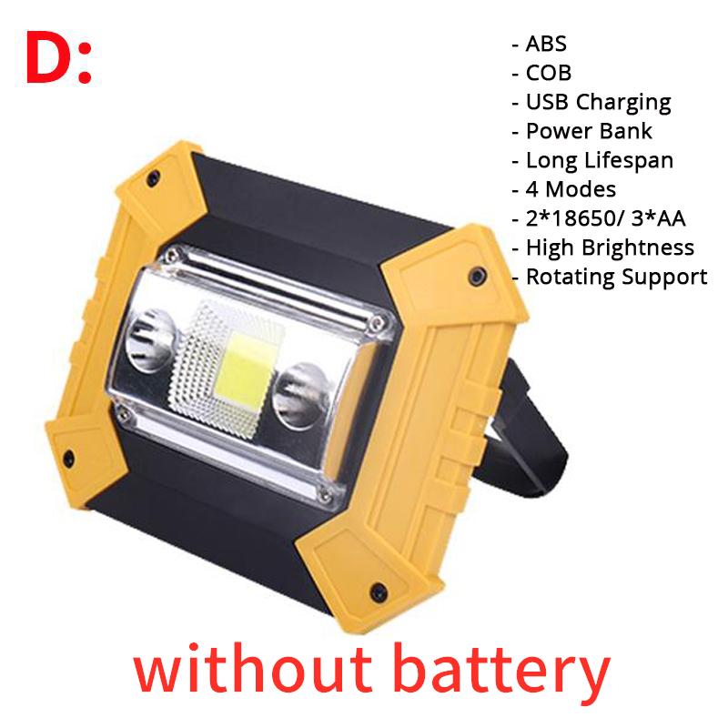 Super Bright Led Work Light USB Rechargeable Outdoor Folding Camping Lamp Portable Search Lantern COB LED Floodlight