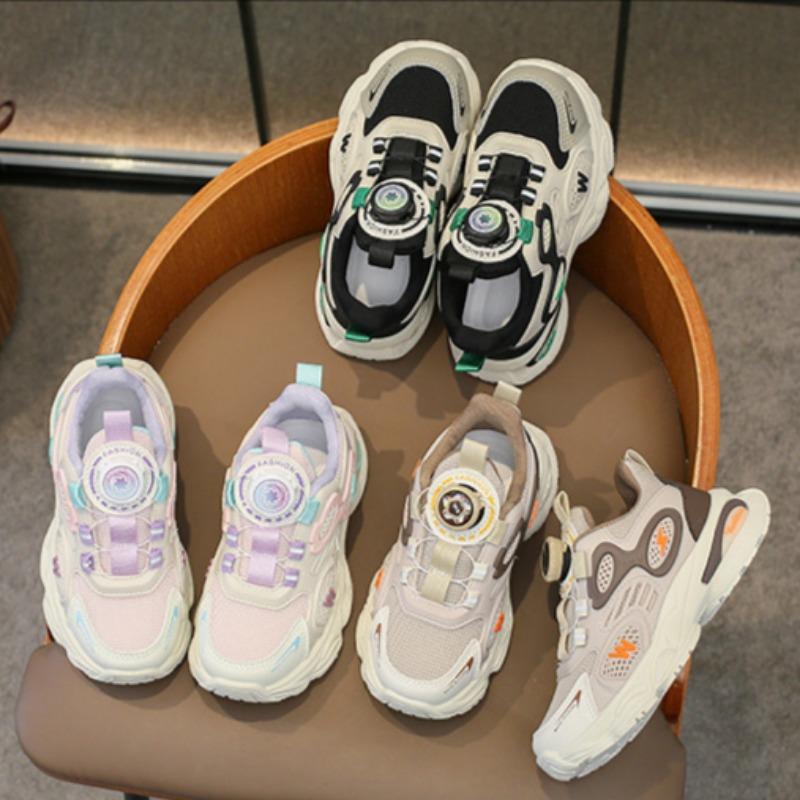 Children's Soft-soled Sports Shoes Girls' Fashionable Dad Shoes Double Mesh Running Shoes Student Casual Shoes