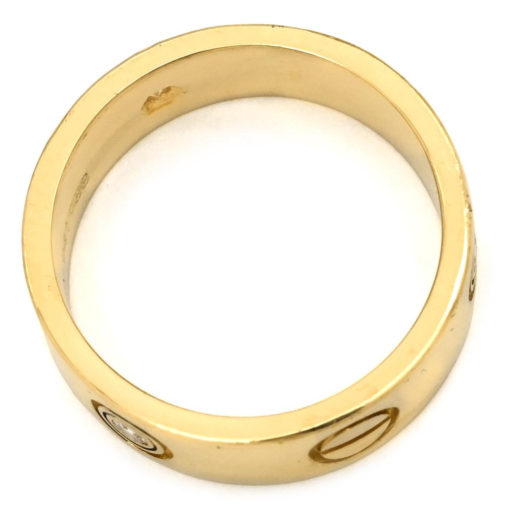Cartier B4032400 love Love Ring half diamondRing ring 18K Yellow Gold/diamond #9(JP Size) Array