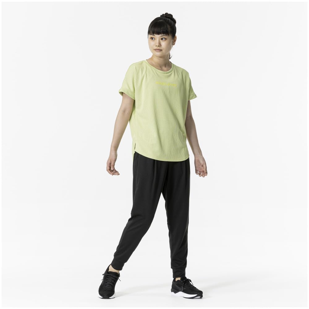 Mizuno Dry Aeroflow Highly Breathable Short Sleeve Training Luminary Size 32MAA870 Women's T-Shirt, Green,