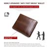 Genuine Leather Wallet with Coin Purse RFID Wallet for Men Cardholder Money Bags