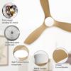 Sofucor Ceiling Fan with Light and Remote Control, White, 132 cm, 3 ABS Blades