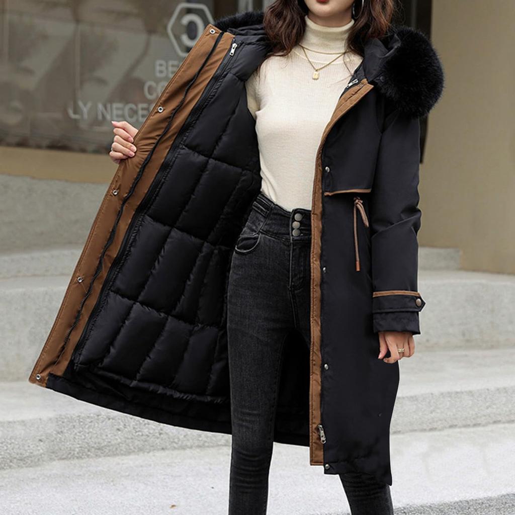 Women's Cotton Jacket, Extended Knee-length , Detachable , Winter Large Size Down Jacket