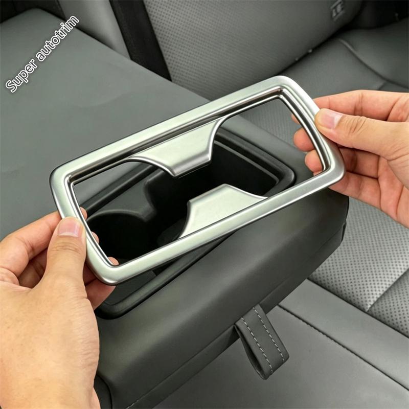 Car Rear Water Cup Holder Panel Frame Cover Trim ABS Matte Accessories For Toyota RAV4 XA50 / Highlander / Harrier  - 2026