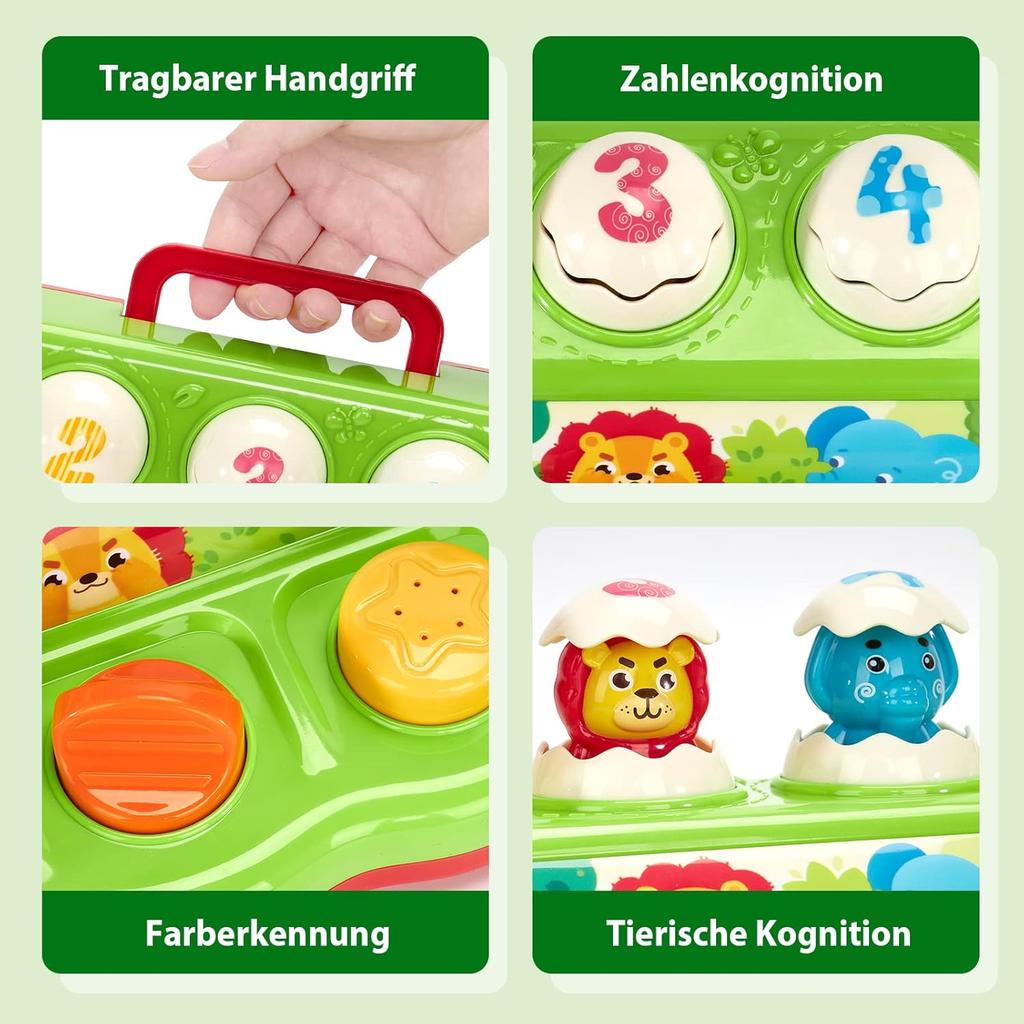 Pop-Up Animal Button Toy for Kids - Montessori Early Educational Cognitive Toy · Motor Skills Training · Ideal Learning Toy for Children