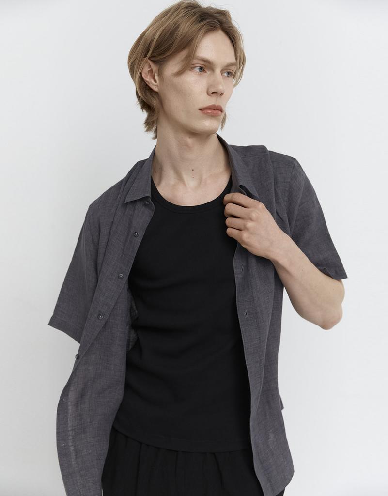 CONCEPTS1ONE Premium 100% Linen Short Sleeve Shirt 10046526/046526 [2Color]