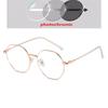 0 -0.5 -1.0 To -6.0 Women Men Blue Light Blocking Polygon Myopia Glasses Finished Fashion Metal Student Prescription Spectacles