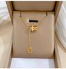 SHC43A-SHC68A Custom Fashion Pendant Necklaces Women's Jewelry Stainless Steel Chokers Pearl Chains Necklace Set for Women Girls