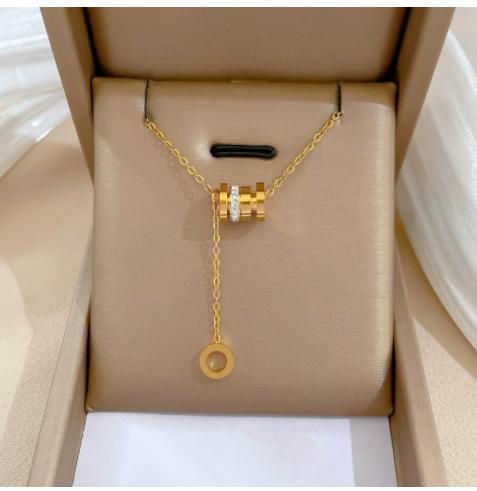 SHC43A-SHC68A Custom Fashion Pendant Necklaces Women's Jewelry Stainless Steel Chokers Pearl Chains Necklace Set for Women Girls