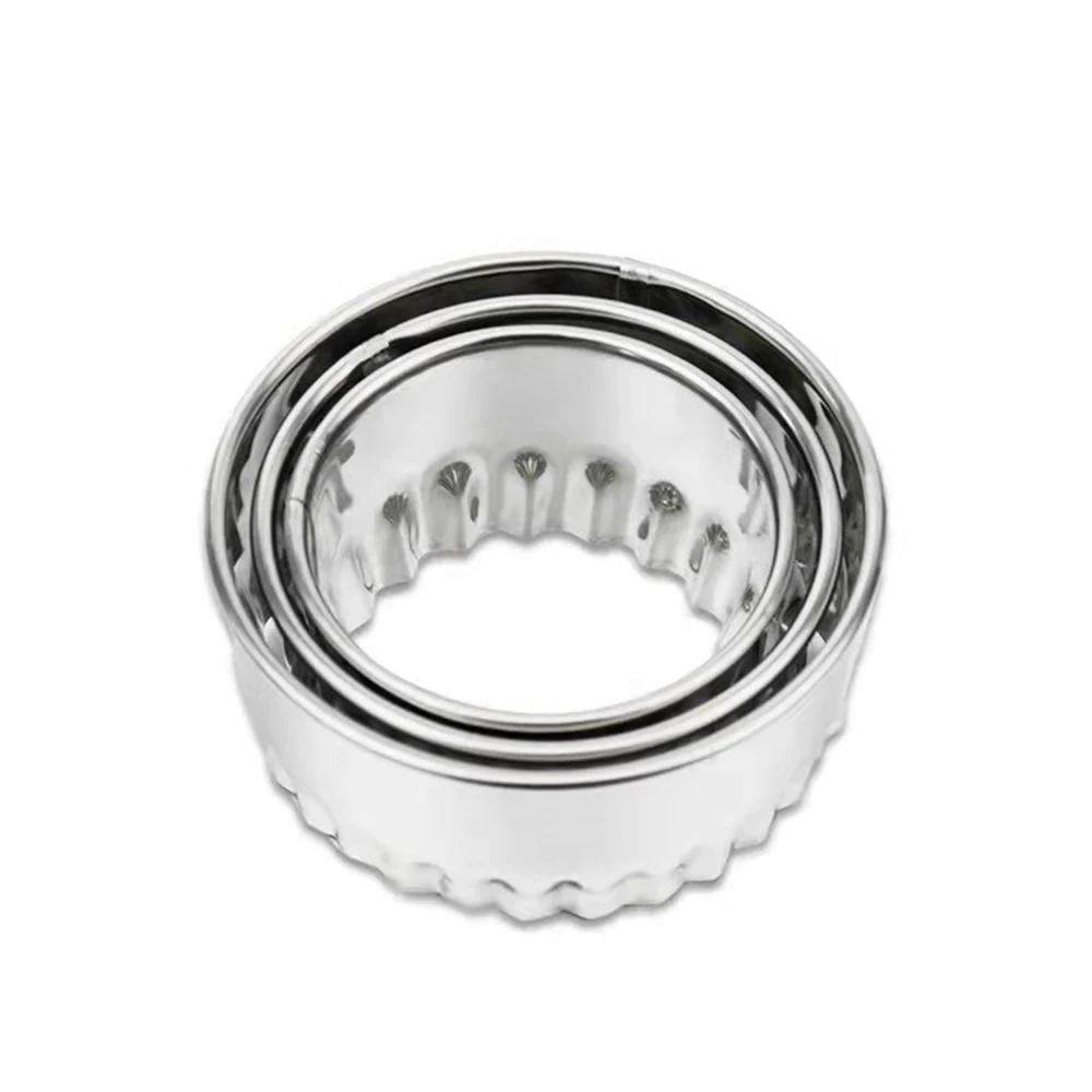 3Pcs/set Stainless Steel Round Dough Cutter Dumplings Molds Cookie Biscuit Cutters Circle Pastry Cutters Baking Circle Ring Mold