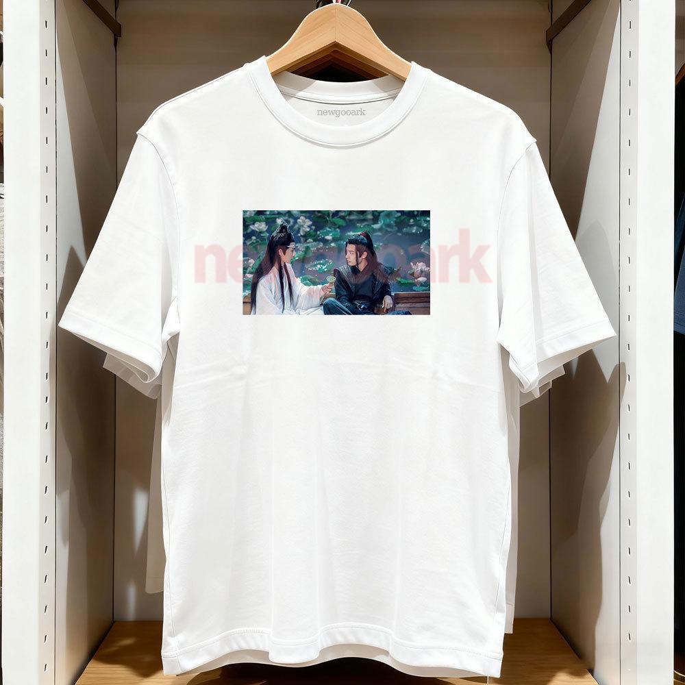 The Untamed Mo Dao Zu Shi Wei Wuxian Lan Zhan Cotton Printed T Shirt Unisex Adult Casual Streetwear Couple Tops Tee Short Sleev