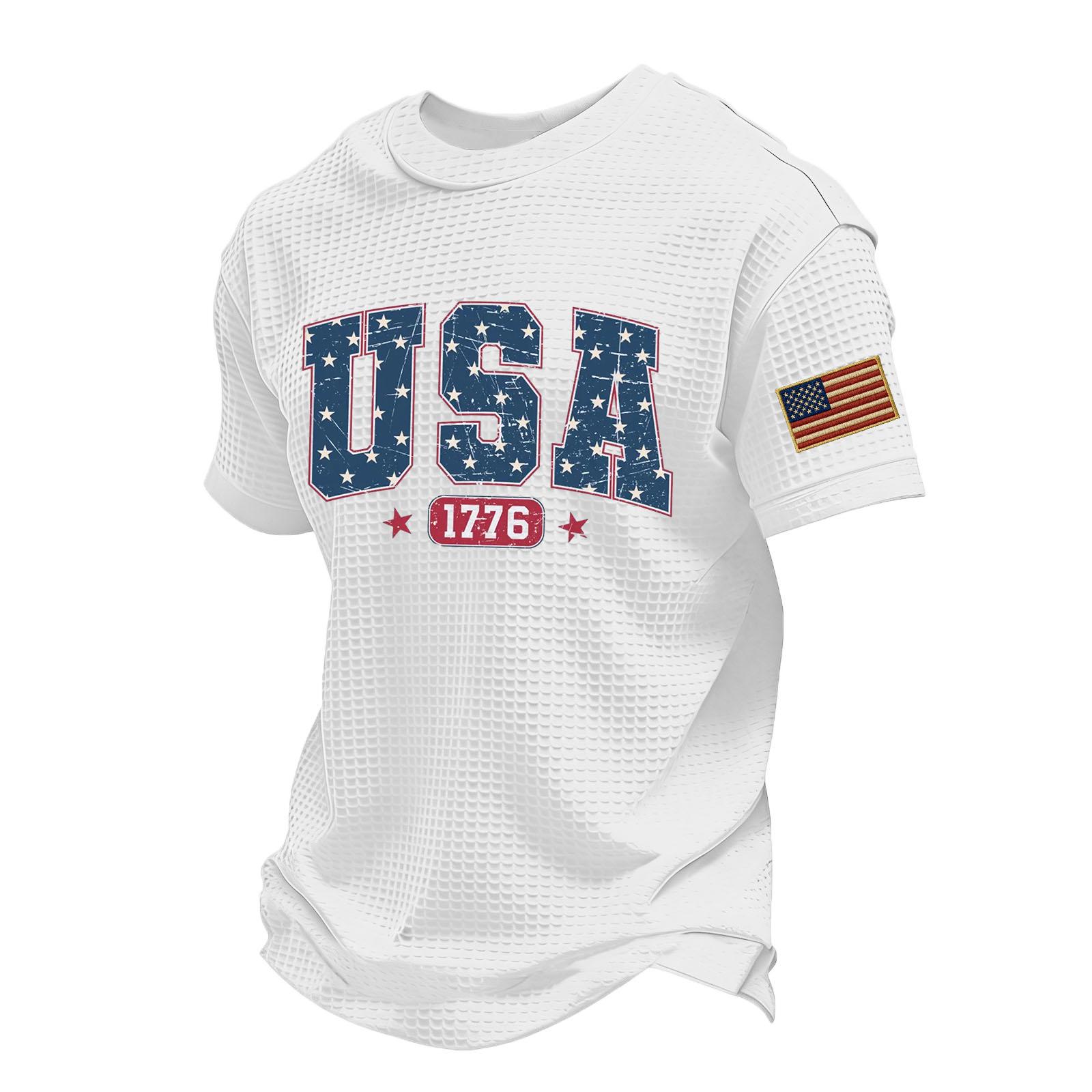 

Men s Casual Round Neck Lightweight Breathable Short-Sleeve Top XL білий