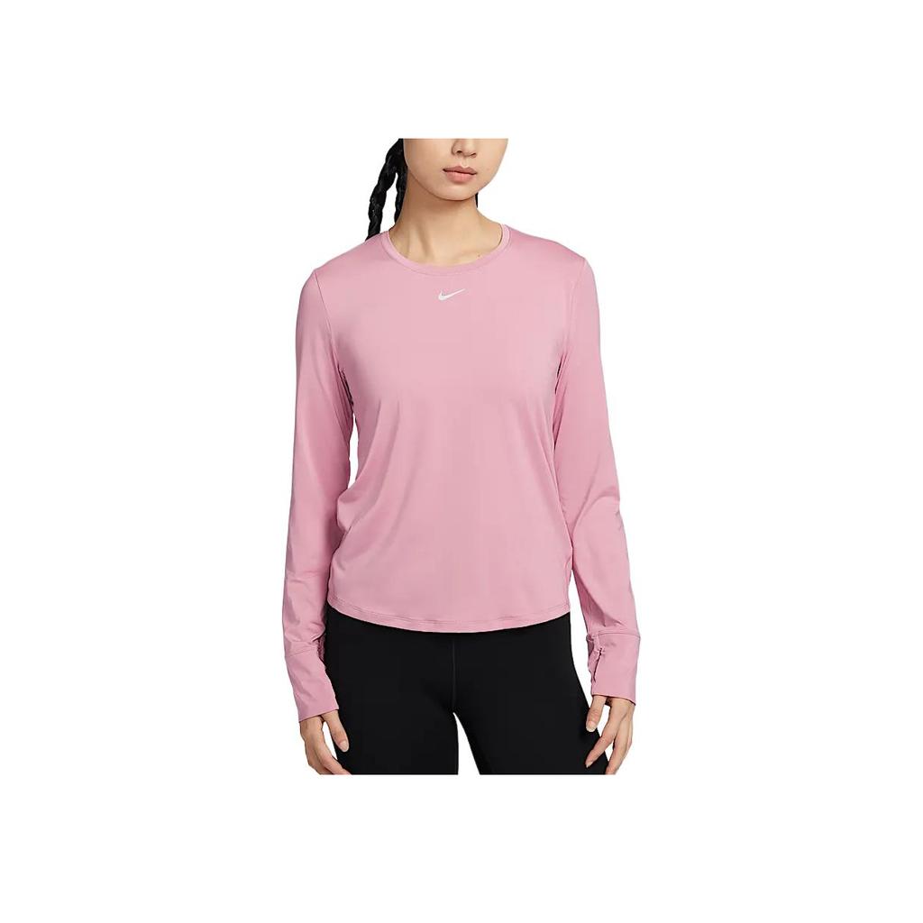 Nike Dri-Fit One Classic Series Oddychająca Szybkoschnąca Jednolity Kolor Wygodna Miękka Koszulka z Długim Rękawem Damskie topy Różowy FN2802699