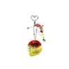 Cute Love Shaped Japanese Pudding Keychain Beaded Y2K Egg Flan Charm Flower Star Butterfly Bow Bag Pendant Backpack Decoration