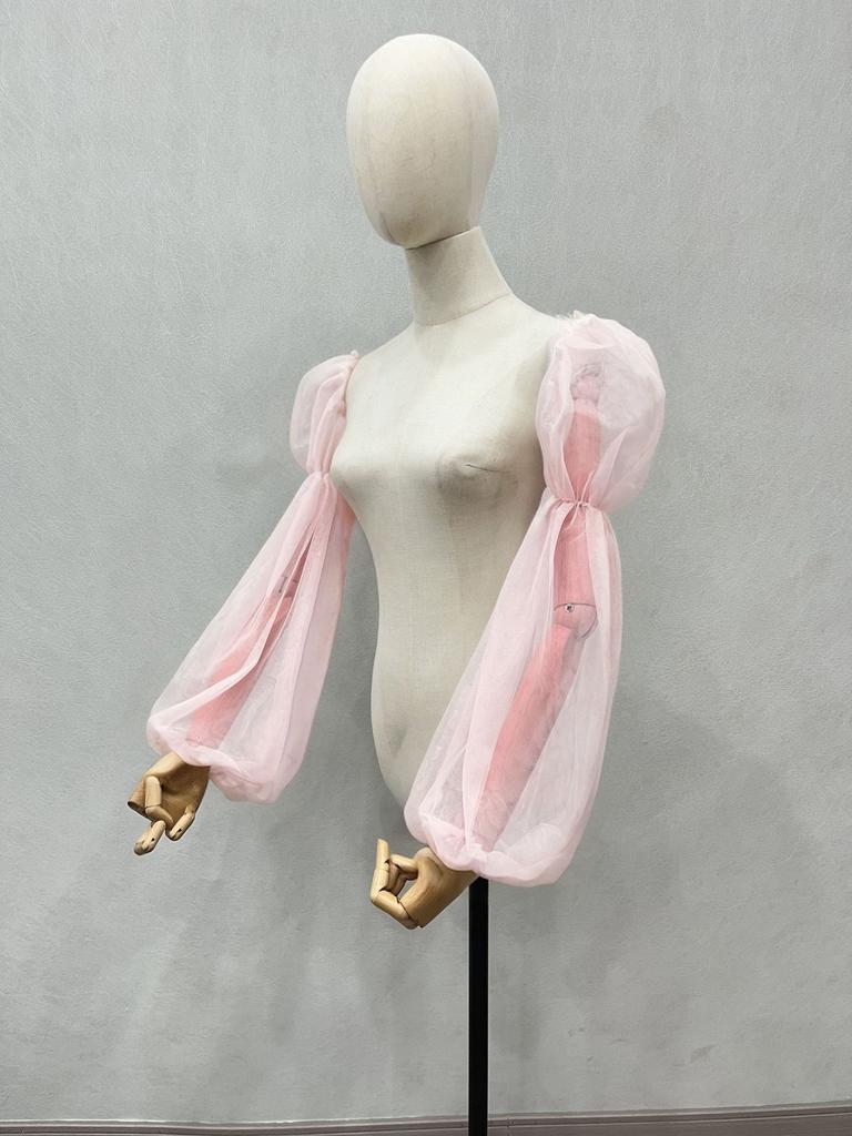Scaldamani a Manica a Soffietto in Tulle Trasparente Staccabili – Accessorio Nuziale Off-Shoulder per Matrimonio, Servizio Fotografico e Abito da Sera