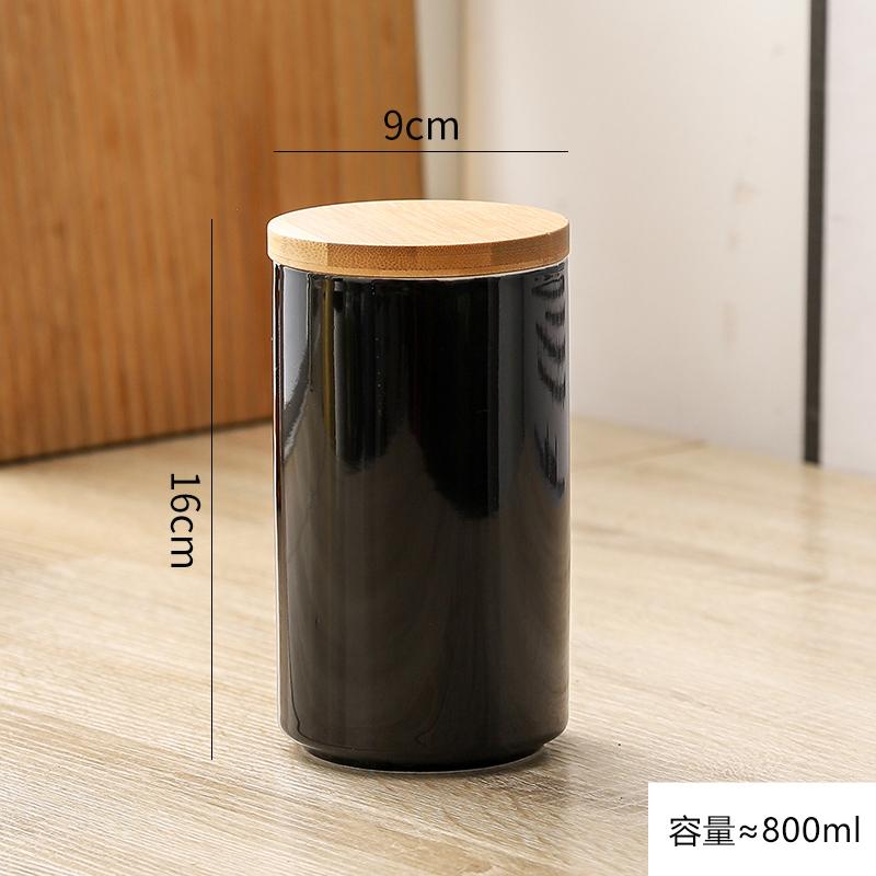 Керамический герметичный горшок Nordic с бамбуковой крышкой, горшок для хранения кофейных зерен, чайник, ящик для хранения продуктов питания, кухонные принадлежности для хранения