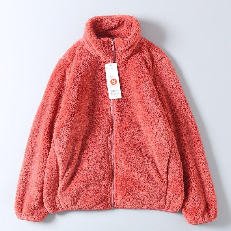 Women's Loose-Fitting Thick Warm Slim-Fit Stand-Collar Lamb Wool Fleece Coat for Spring and Autumn, Export Surplus