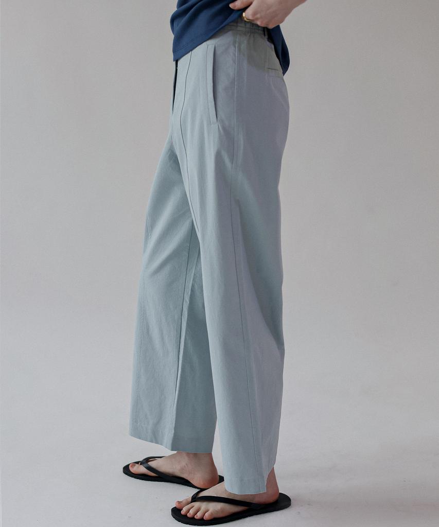 Keullaepeu Easy Cut Back Elastic Pants_Light Blue / (S,M,L,Xl)