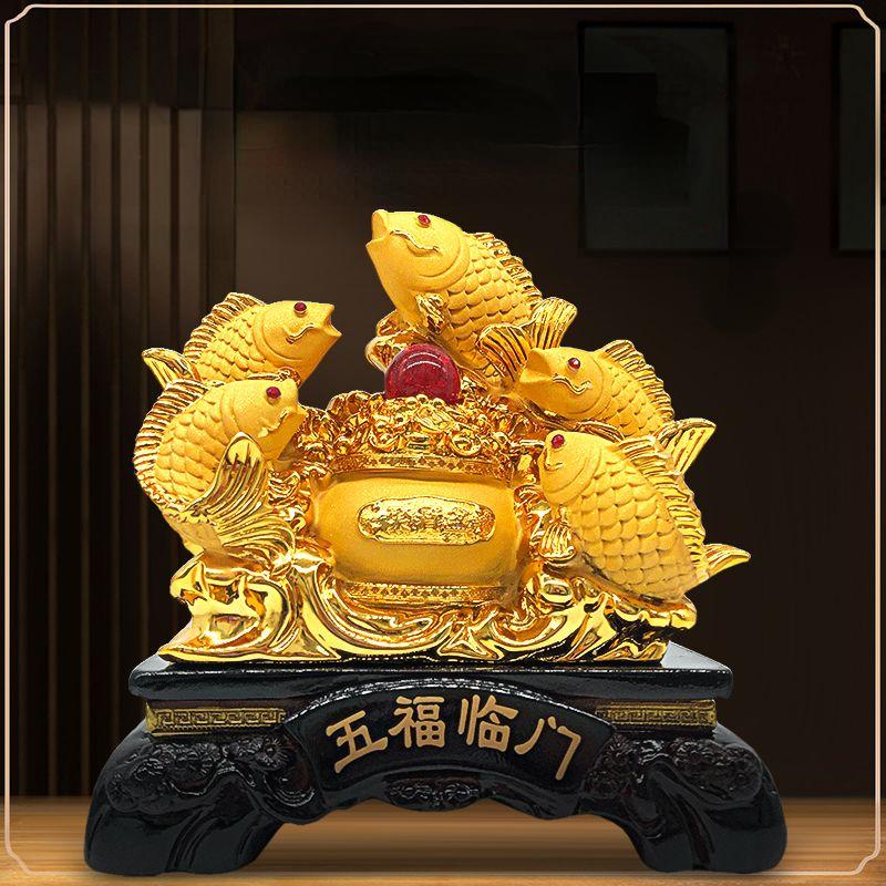 Chinese Style Zhaocai Golden Dragon Fish Decorations Annual Surplus Living Room TV Wine Cabinet Decorations Gifts