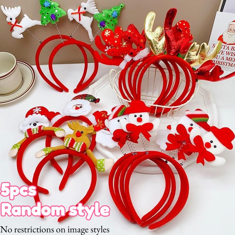 5/20pcs Festive Hair Bands - Colorful Adorable Hair Accessories for Party/Christmas, Cute Party Hair Clips & Holiday Decor