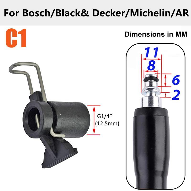 Thickened 1/4" quick-connect coupling, suitable for Karcher,Lavor,Nilfisk,Bort, Bosch,Daewoo,AR high-pressure washer hose .
