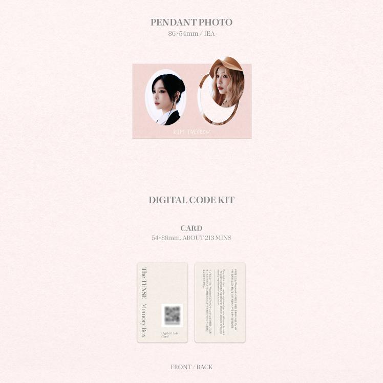 Pre-order TAEYEON Concert The TENSE Memory Box Digital Code Ver.