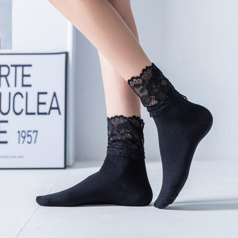 LACE009_French Flower Lace Socks white