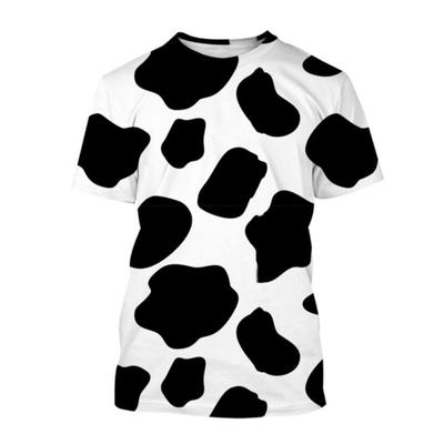 Mode Kuh Muster 3D Druck Casual Tier Kurzarm Persönlichkeit Herrenhemd Hip Hop Rundhals Kinder Top T-Shirt