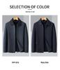 Brand Men's Woolen Baseball Collar Lapel Jacket for Middle-Aged and Elderly - Autumn/Winter Business Lambswool Overcoat