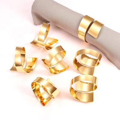 Diamond Napkin Ring Leaf Napkin Ring 6pcs
