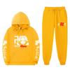 Mens Thick Fleece Hoodie Jogger Set Casual Hip Hop Streetwear Two Piece Outfit