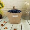 Sundries Organizer Big Round Mouth Feel Comfortable Cotton Linen Blue Bags Cotton And Linen Storage Bag Hanging Design 50g