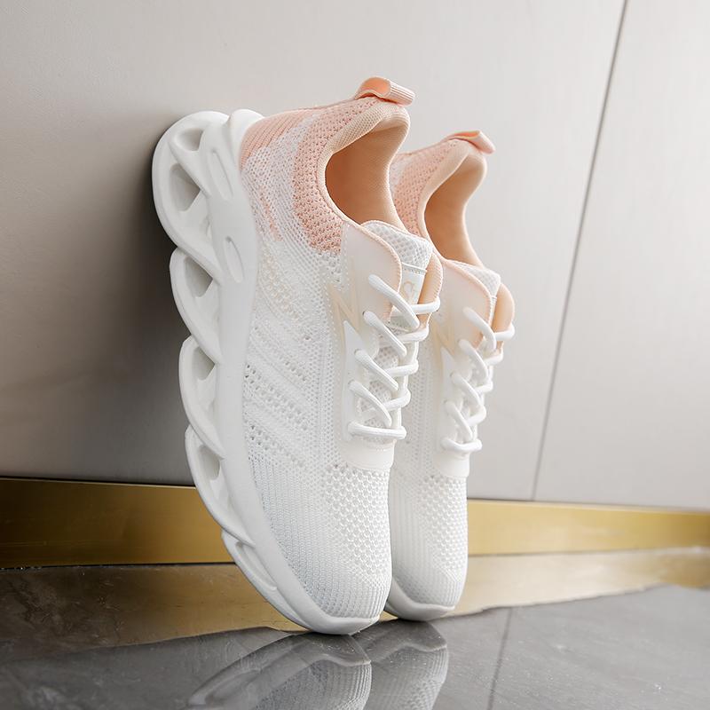 

Модные женские кроссовки Новые платформенные сетчатые тренировочные амортизирующие летние на толстой подошве для бега Высококачественная повседневная спортивная обувь 40 белый