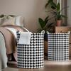 Minimalist Houndstooth Pattern Laundry Basket, Large Capacity Storage Organizer With Handle