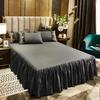 Solid Color Princess Style Brushed Bed Skirt with Dustproof Full Wrap