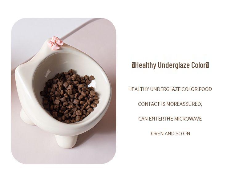 Ceramic Cat and Dog Food Bowl - Cute and Functional Pet Feeding Dish