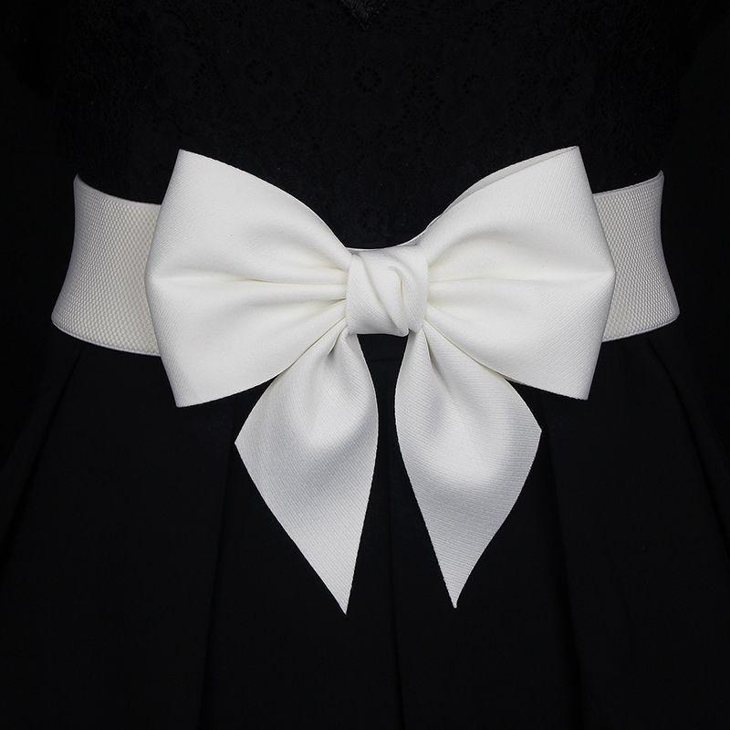 Double Beautiful Layer Bowknot Waist Belt In Soft Cotton With Elastic Fit For Women