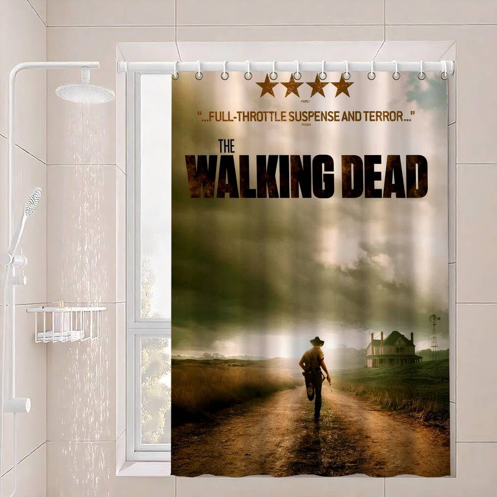 The W-Walking D-Dead Shower Curtain - Water-Repellent And Leak-Resistant, Mold And Mildew Resistant For