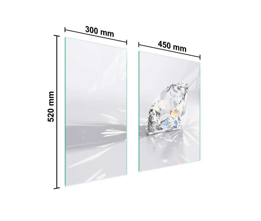SZKLANA PŁYTA OCHRONNA DESKA 75x52 DIAMENT