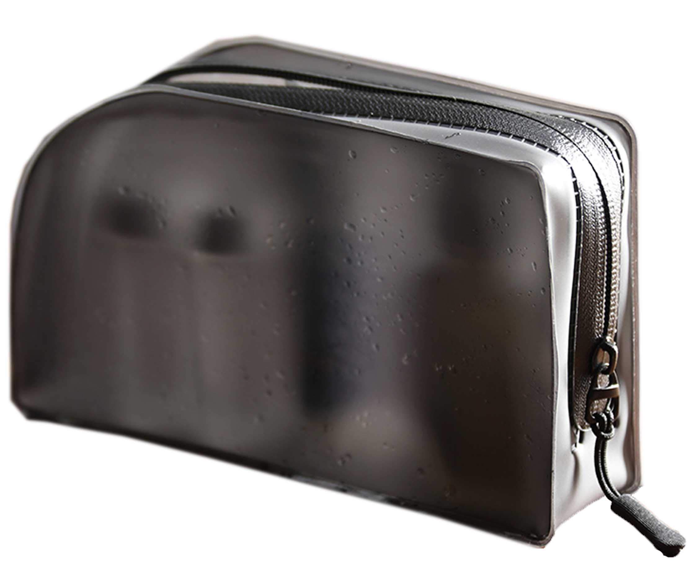 EpiOS Cosmetic Pouch for Business Small Item 20 x 12 x 4 cm 7330 Water-Resistant (Waterproof Zipper, Semi-Transparent See-Through Design) Travel,