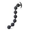 MAPARON 7 Beads Anal Beads Anal Plug with Protrusion and Base Silicone Black L