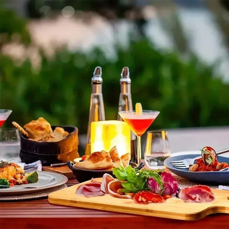 Kitchen Chopping Board Bamboo Cutting Board with Handle Large Wooden Serving Board Charcuterie Board for Pizza Vegetables Meat