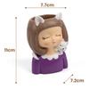 Succulent Plant Flower Pot Cartoon Girl Figurine Bonsai Vase Decor (Purple)