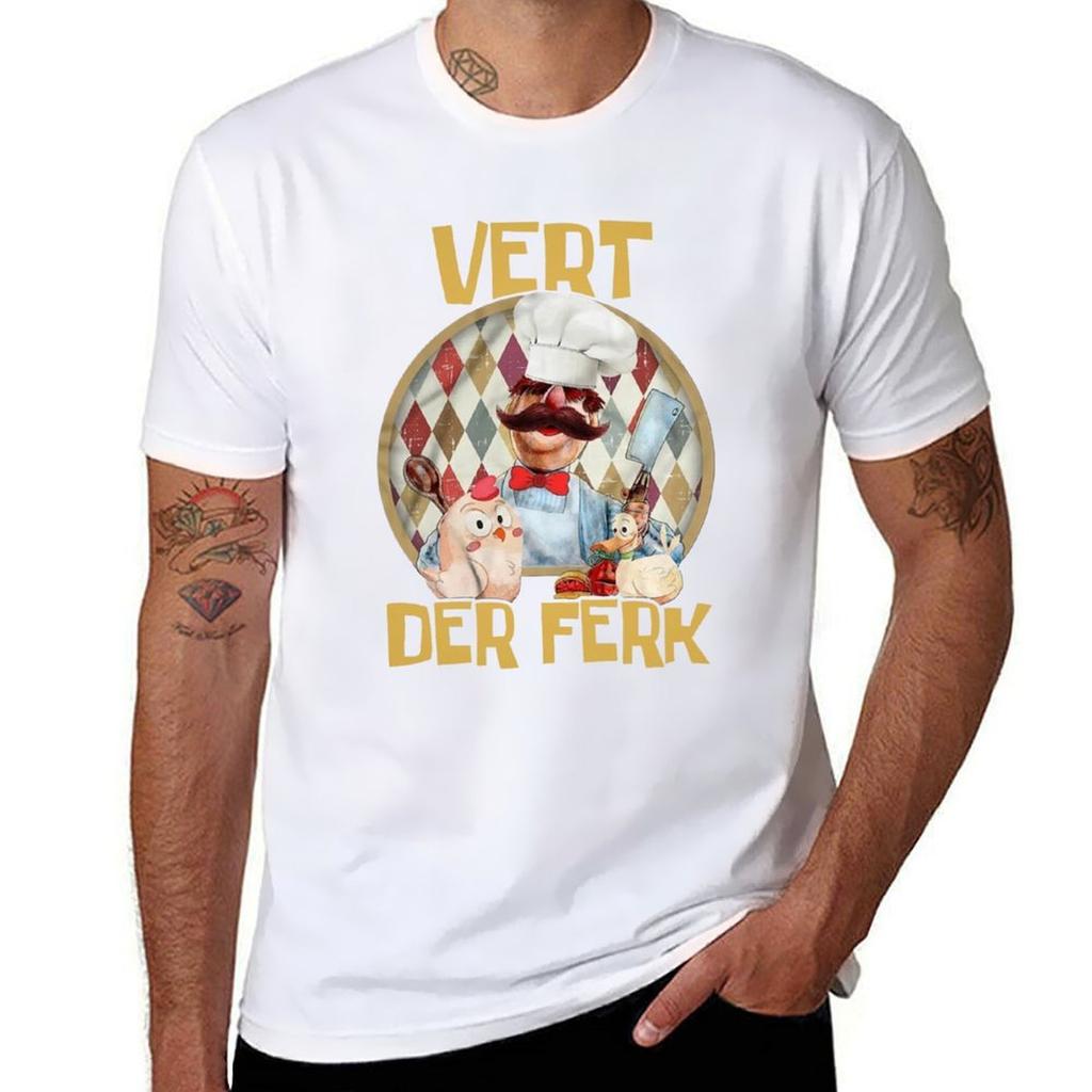 Vintage Vert Der Ferk Swedish Chef Knife Chicken Duck Customized Handmade TShirt Work Wear Simple Tee Shirt
